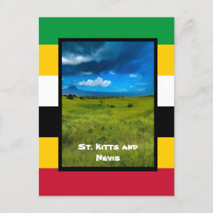 Flagga Färg of St. Kitts Vykort
