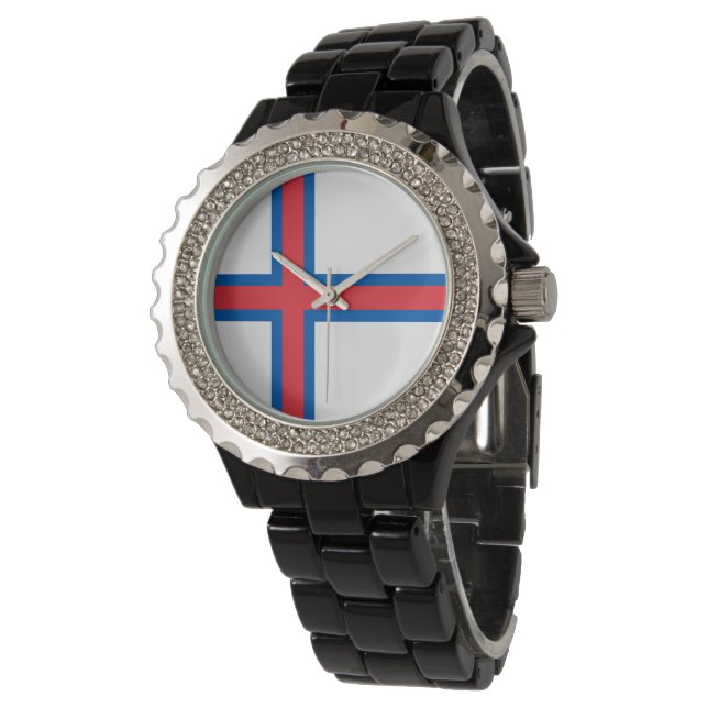 Flagga Färöarna Armbandsur (Vinklad)