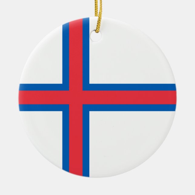 Flagga Färöarna Julgransprydnad Keramik (Framsidan)