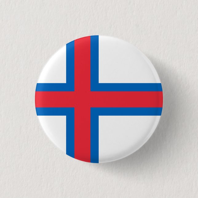 Flagga Färöarna Knapp (Framsida)