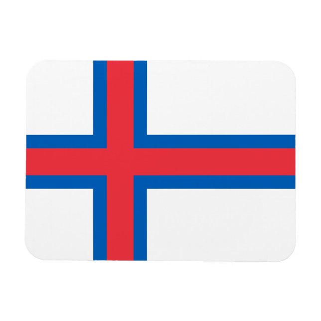 Flagga Färöarna Magnet (Horisontell)