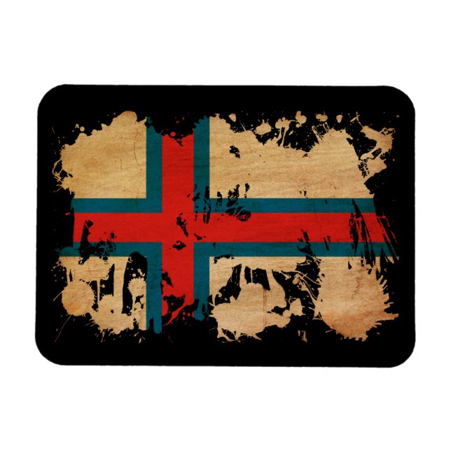 Flagga Färöarna Magnet (Horisontell)