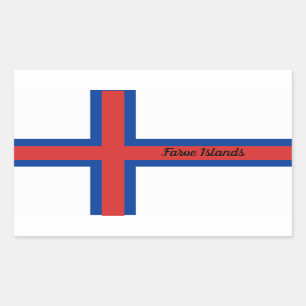 Flagga Färöarna Rektangulärt Klistermärke