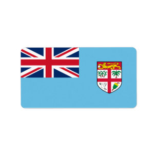 Flagga Fiji-etiketter Adressetikett
