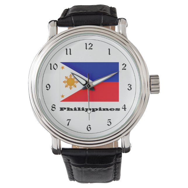Flagga Filippinerna Armbandsur (Framsida)