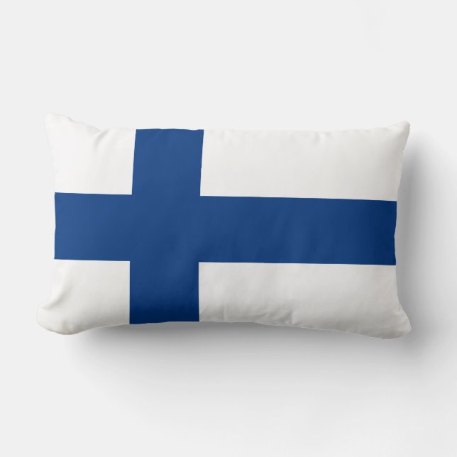 Flagga Finland Blue Kor Flagga Lumbarkudde (Framsida)