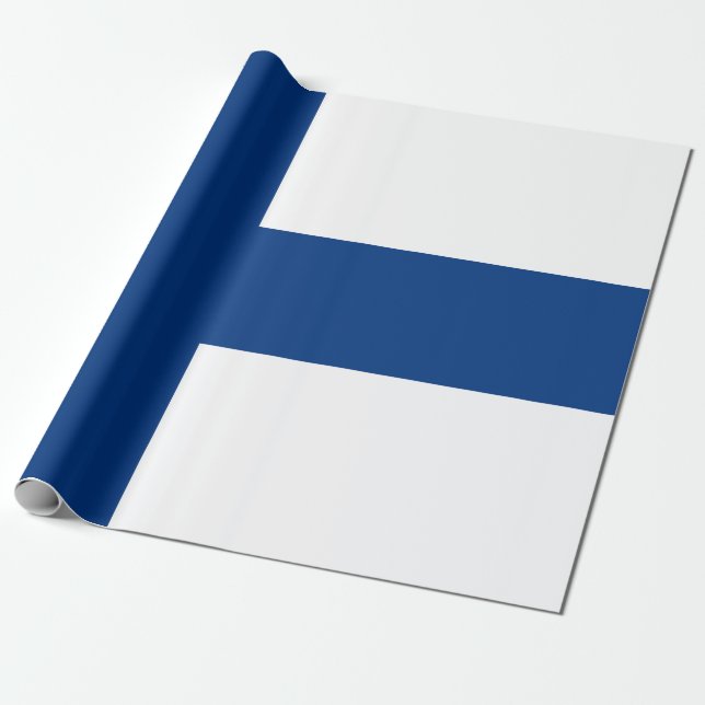 Flagga Finland Blue Kor Flagga Presentpapper (Utrullad)