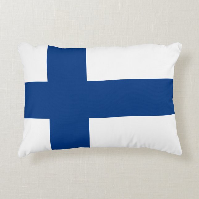 Flagga Finland Blue Kor Flagga Prydnadskudde (Framsidan)
