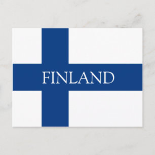 Flagga Finland Blue Kor Flagga Vykort