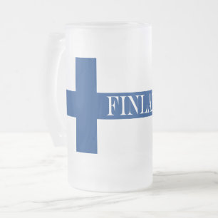 Flagga Finland Blue Kor Suomi Frostat Ölglas