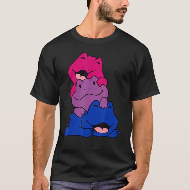 Flagga Flagga Cute Frog LGBT-Pride för bisexuellt  T Shirt (Framsida)