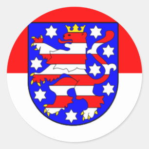 Flagga - Flagge - Fahne Tyskland Thuringia Thüring Runt Klistermärke