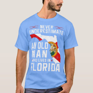 Flagga Florida Home Old Man Flo Grown T Shirt