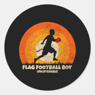 Flagga Football Boy Uncatchable Flagga Football Runt Klistermärke