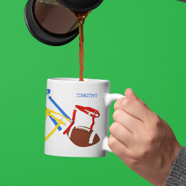 Flagga Football Coach Player Personlig Kaffemugg