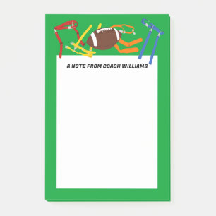 Flagga Football Coach Player Personlig Post-it Block