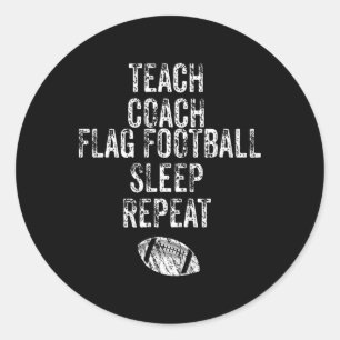 Flagga Football Coach Teacher Funny Sports Team Runt Klistermärke
