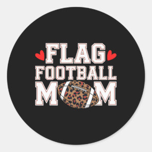 Flagga Football Mamma Funny Flagga Football Player Runt Klistermärke
