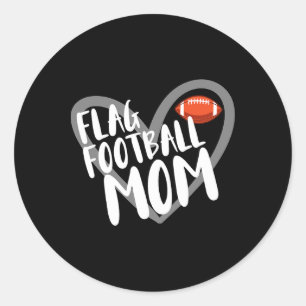 Flagga Football Mamma Heart Runt Klistermärke