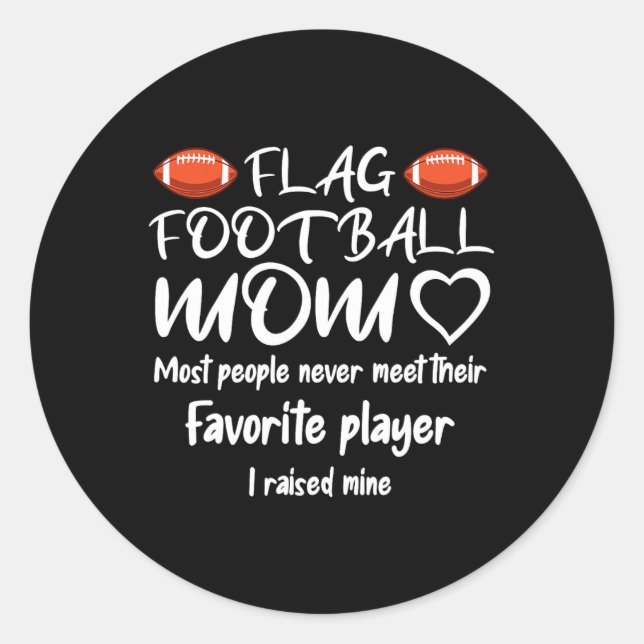 Flagga Football Mamma Runt Klistermärke (Framsida)