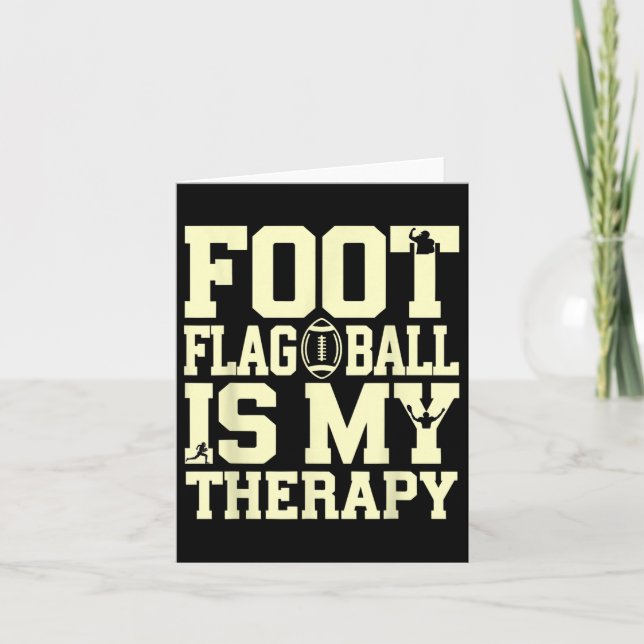 Flagga Football Therapy Funny Quote Player Coach F Kort (Framsida)