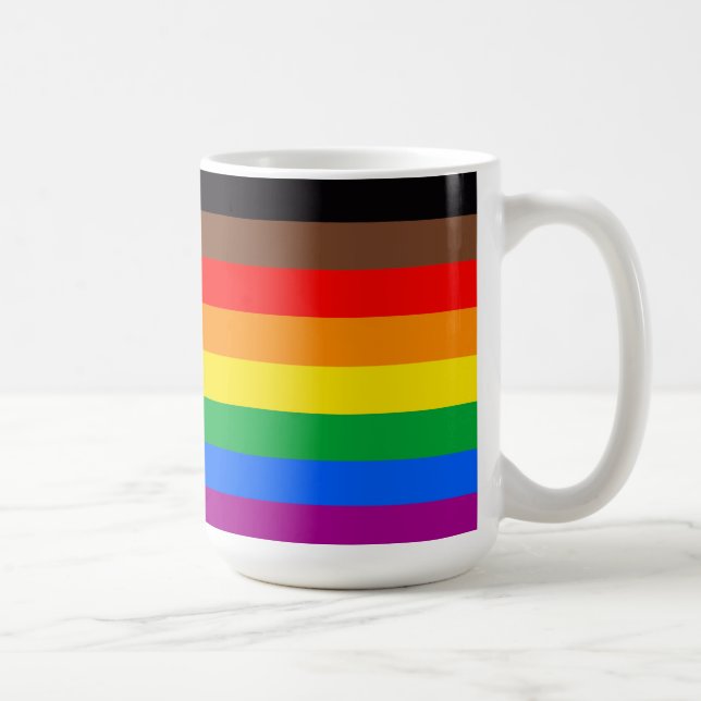 flagga för 8-strimlade HBT-Priden Kaffemugg (Höger)