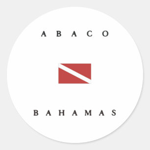 Flagga för Abaco Bahamas Scubadyk Runt Klistermärke