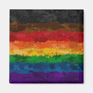 Flagga för abstrakt av färgplatta med regnbåge magnet