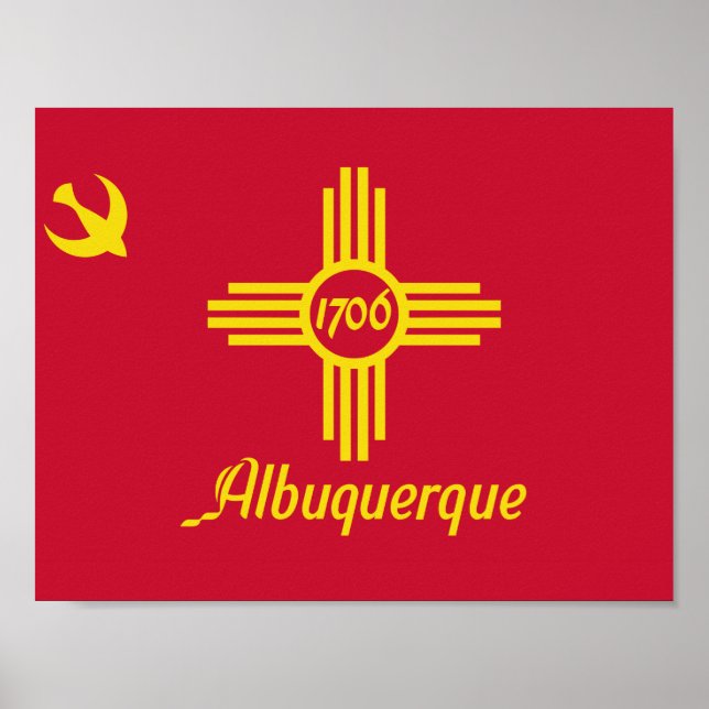 Flagga för Albuquerque, New Mexico-affisch Poster (Framsidan)