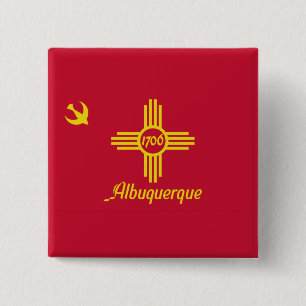 Flagga för Albuquerque, New Mexico Pinback-knapp Knapp