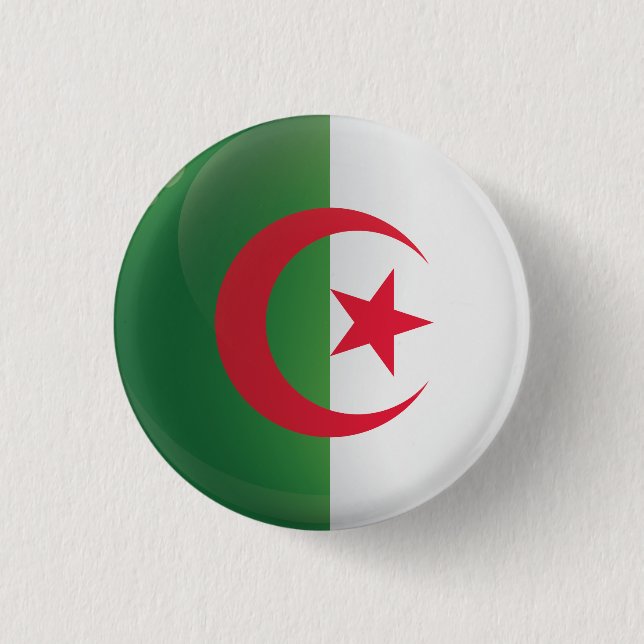 Flagga för algeriska rundikoner knapp (Framsida)