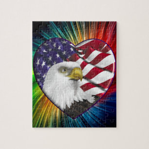 Flagga för amerikanörn n pussel