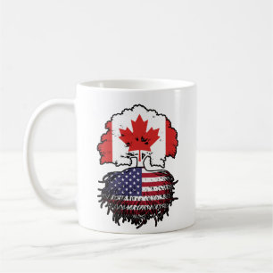 FLAGGA för amerikanska kanadensiska kanadensiska T Kaffemugg