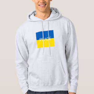 Flagga för anpassningsbar av fredsblå gult i Ukrai Hoodie