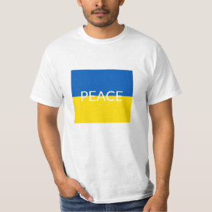 Flagga för anpassningsbar av fredsblå gult i Ukrai T Shirt