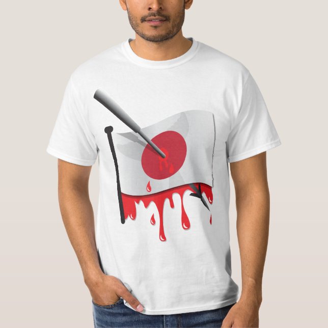 flagga för anti-whaling påståendeharpoon t-shirt (Framsida)