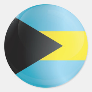 Flagga för Bahamas Round Icon Runt Klistermärke