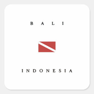 Flagga för Bali Indonesien Scubadyk Fyrkantigt Klistermärke