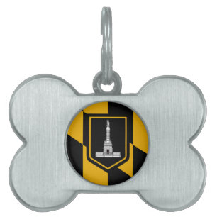 Flagga för Baltimore, Maryland Husdjursnamnskylt ID-bricka Husdjur