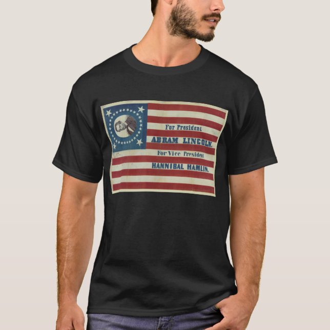 Flagga för baner för Abraham Lincoln T Shirt (Framsida)