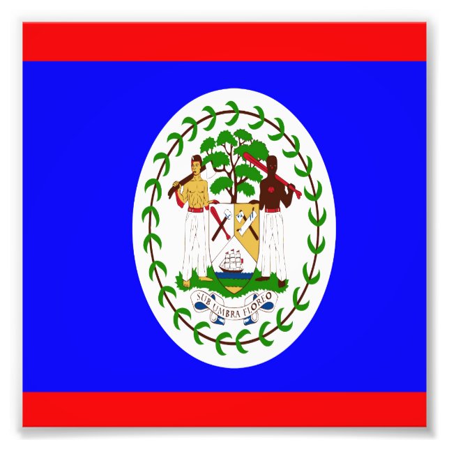 Flagga för Belize Fototryck (Framsidan)