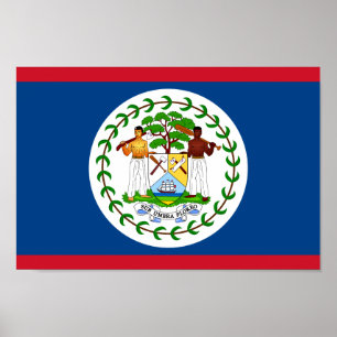Flagga för Belize medborgarevärld Poster