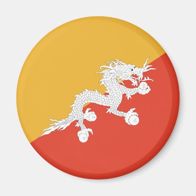 Flagga för Bhutan Magnet (Framsidan)