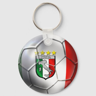 Flagga för boll för italienForza Azzurri Calcio Nyckelring