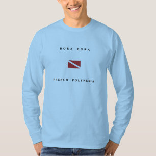 Flagga för Bora Bora franska Polynesia Scubadyk T Shirt