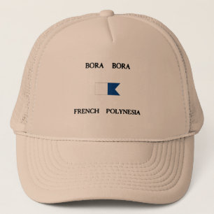 Flagga för Bora Bora franska Polynesia Truckerkeps