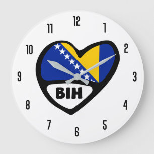 Flagga för Bosnien och Hercegovina (Land) Stor Klocka