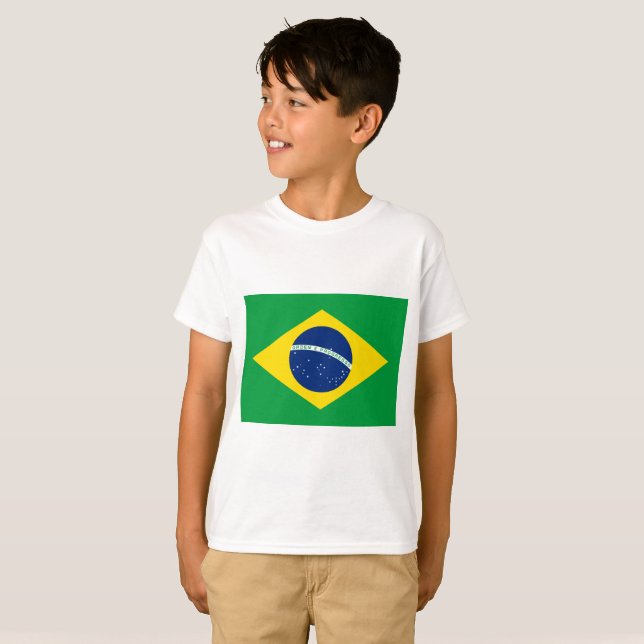Flagga för Brasilien medborgarevärld Tee Shirt (Hel framsida)