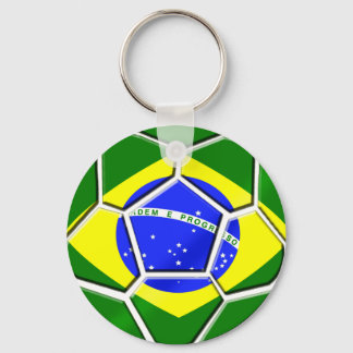 Flagga för Brasiliens fotbolarpaneler för Futebol Nyckelring