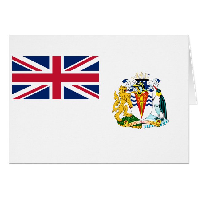 Flagga för Brittiska Antarktis Hälsningskort (Framsidan Horizontal)